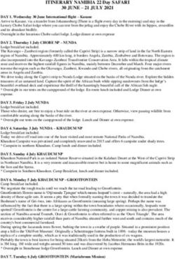 ITINERARY NAMIBIA 22 Day SAFARI 30 JUNE - 21 JULY 2021