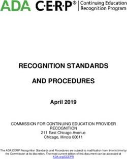 RECOGNITION STANDARDS AND PROCEDURES