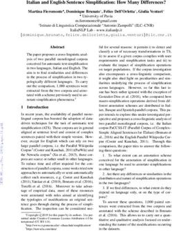 Italian and English Sentence Simplification: How Many Differences? - CEUR Workshop ...