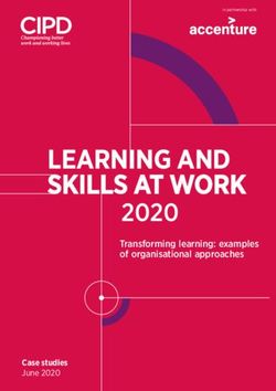 LEARNING AND SKILLS AT WORK - 2020 Transforming learning: examples of organisational approaches