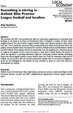 Something is stirring in Anfield: Elite Premier League football and localism