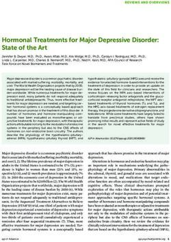 Hormonal Treatments for Major Depressive Disorder: State of the Art