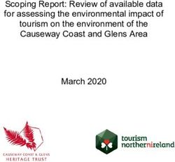 Scoping Report: Review of available data for assessing the environmental impact of tourism on the environment of the Causeway Coast and Glens Area ...