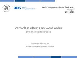 Verb class effects on word order - Evidence from corpora Elisabeth Verhoeven