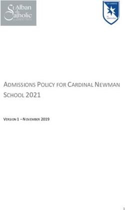 ADMISSIONS POLICY FOR CARDINAL NEWMAN SCHOOL 2021 - VERSION 1 - NOVEMBER 2019