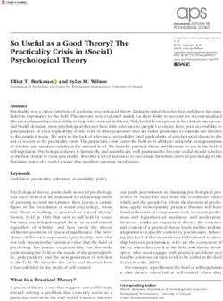So Useful as a Good Theory? The Practicality Crisis in (Social) Psychological Theory - Social & Affective Neuroscience ...