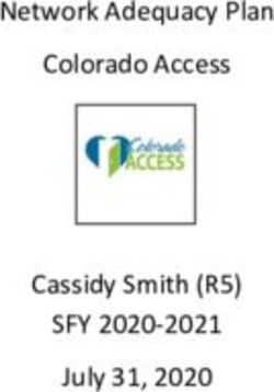 Network Adequacy Plan Colorado Access Cassidy Smith (R5) - SFY 2020-2021 July 31, 2020