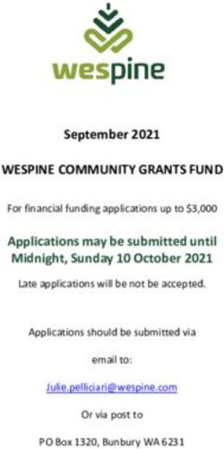 WESPINE COMMUNITY GRANTS FUND - September 2021