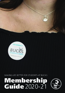 Membership Guide 2020-21 - MAKING LIFE BETTER FOR STUDENTS AT BUCKS - Bucks Students' Union