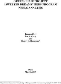 GREEN CHAIR PROJECT "SWEETER DREAMS" BEDS PROGRAM NEEDS ANALYSIS - Prepared by: Lee A. Craig and Date: May 15, 2019