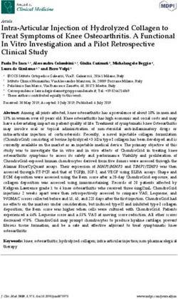 Intra-Articular Injection of Hydrolyzed Collagen to Treat Symptoms of Knee Osteoarthritis. A Functional In Vitro Investigation and a Pilot ...