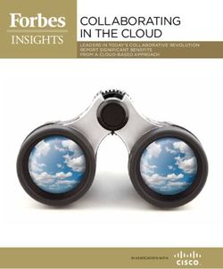 Collaborating in the Cloud - leaders in today's Collaborative revolution report signifiCant benefits from a Cloud-based approaCh