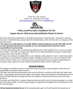 Policy and Procedure Guidelines for the Casper Soccer Club Recreational Blades Player & Parent