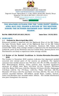 THE WEATHER OUTLOOK FOR THE "LONG RAINS" (MARCH-APRIL-MAY) 2021 SEASON & REVIEW OF THE WEATHER DURING THE OCTOBER-DECEMBER 2020 "SHORT RAINS" SEASON.