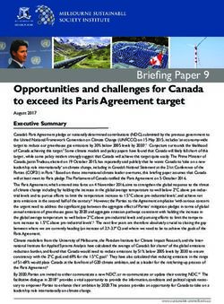 Opportunities and challenges for Canada to exceed its Paris Agreement target - Melbourne Sustainable Society Institute
