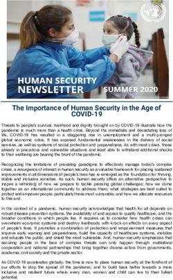 COVID-19 The Importance of Human Security in the Age of - the United Nations