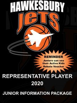 REPRESENTATIVE PLAYER 2020 - JUNIOR INFORMATION PACKAGE - REMINDER - Hawkesbury Basketball