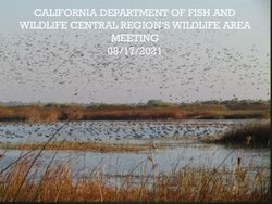CALIFORNIA DEPARTMENT OF FISH AND WILDLIFE CENTRAL REGION'S WILDLIFE ...