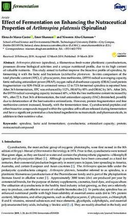 Effect of Fermentation on Enhancing the Nutraceutical Properties of Arthrospira platensis (Spirulina) - MDPI