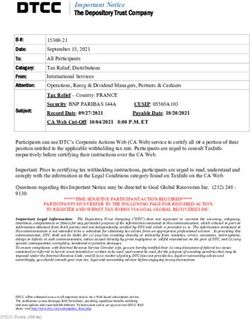 Important Notice The Depository Trust Company - DTCC