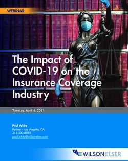 The Impact of COVID-19 on the Insurance Coverage Industry - WEBINAR