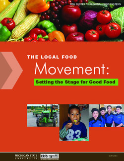 Movement: Setting the Stage for Good food - the local food