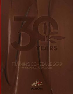TRAINING SCHEDULE 2019 - Valrhona