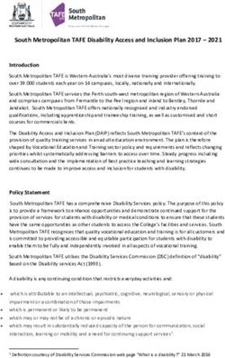 South Metropolitan TAFE Disability Access and Inclusion Plan 2017 2021