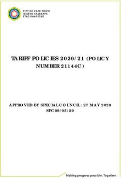TARIFF POLICIES 2020/21 (POLICY NUMBER 21144C) - APPROVED BY SPECIAL COUNCIL : 27 MAY 2020 - City of Cape Town