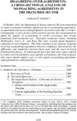 DISAGREEING OVER AGREEMENTS: A CROSS-SECTIONAL ANALYSIS OF NO-POACHING AGREEMENTS IN THE FRANCHISE SECTOR