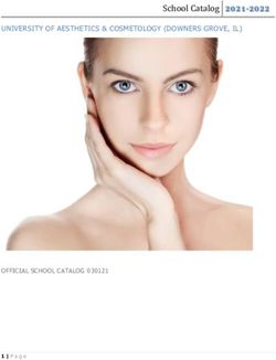 School Catalog 2021-2022 - UNIVERSITY OF AESTHETICS & COSMETOLOGY (DOWNERS GROVE, IL) - University of Aesthetics ...