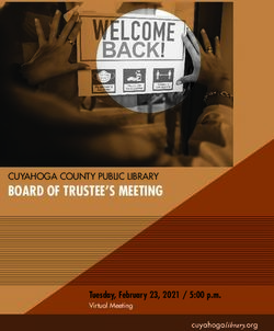 BOARD OF TRUSTEE'S MEETING - CUYAHOGA COUNTY PUBLIC LIBRARY - Tuesday, February 23, 2021 / 5:00 p.m - Cuyahoga County Public ...
