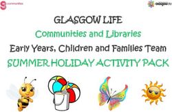 GLASGOW LIFE Communities and Libraries Early Years, Children and Families Team - SUMMER HOLIDAY ACTIVITY PACK