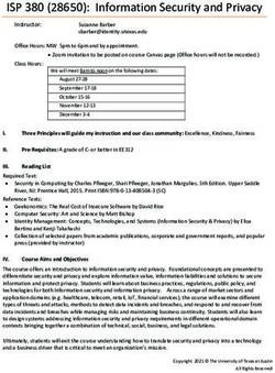 ISP 380 (28650): Information Security and Privacy - ISP 380 INFO SECURITY PRIVACY