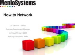 How to Network Dr. Gabrielle Thomas Business Development Manager Monday 27th June 2022 Working in Photonics Berlin - Laserlab Europe