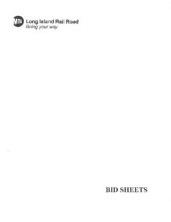 BID SHEETS - @ Long lsland Rail Road Going your way - LIRR Employees