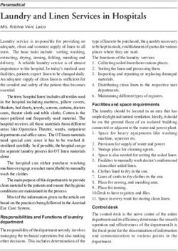 Laundry and Linen Services in Hospitals - Paramedical - VISION 2020 e ...