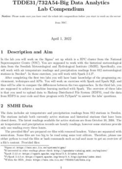 TDDE31/732A54-Big Data Analytics Lab Compendium