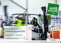 THE SPECIALIST WAREHOUSE INVESTOR - FY2021 RESULTS - MAY 2021 WAREHOUSE REIT PLC - May 2021