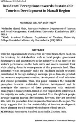 Residents' Perceptions towards Sustainable Tourism Development in Manali Region