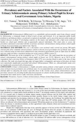 Prevalence and Factors Associated With the Occurrence of Urinary Schistosomiasis among Primary School Pupil In Kware Local Government Area Sokoto ...