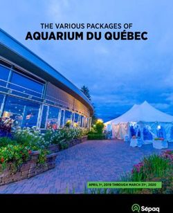 AQUARIUM DU QUÉBEC THE VARIOUS PACKAGES OF - APRIL 1st, 2019 THROUGH MARCH 31st, 2020