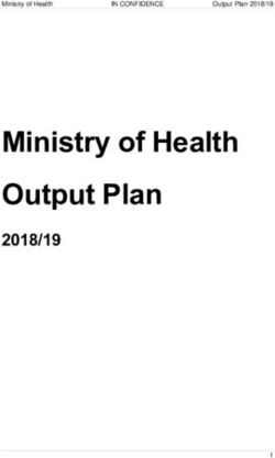 Ministry of Health Output Plan 2018/19