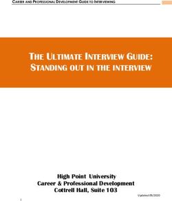 THE ULTIMATE NTERVIEW GUIDE TANDING OUT IN THE INTERVIEW - High Point University Career & Professional Development Cottrell Hall, Suite 103