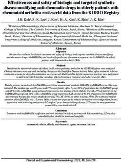 Effectiveness and safety of biologic and targeted synthetic disease-modifying anti-rheumatic drugs in elderly patients with rheumatoid arthritis: ...