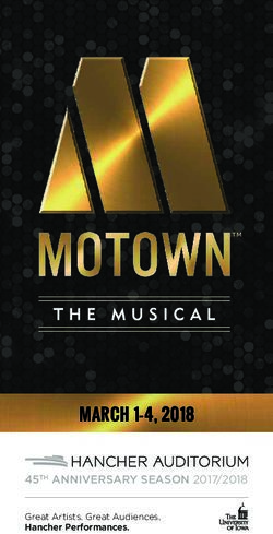 MARCH 1-4, 2018 45TH ANNIVERSARY SEASON 2017/2018 - Great Artists. Great Audiences. Hancher Performances - University of Iowa