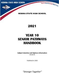 YEAR 10 SENIOR PATHWAYS HANDBOOK 2021 - "Stronger Together" - ROBINA STATE HIGH SCHOOL