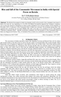 Rise and fall of the Communist Movement in India with Special Focus on Kerala