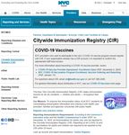 Online Registry Training CIR COVID-19 Vaccine January 27, 2021 - (revised 3/9/2021) - NYC.gov