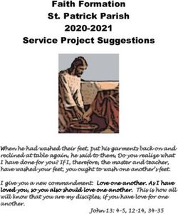 Faith Formation St. Patrick Parish 2020-2021 Service Project Suggestions - St. Patrick's-Yorkville